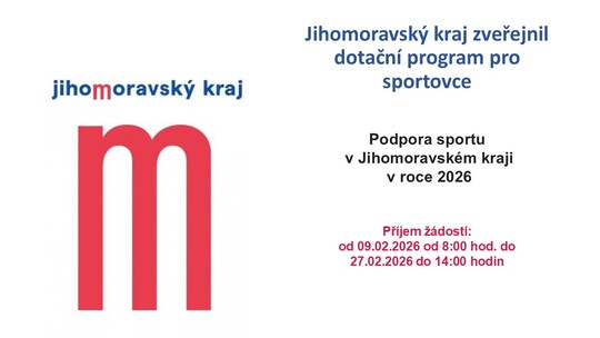 Zveřejněn nový dotační program JMK 2026 Zveřejněn nový dotační program JMK 2026