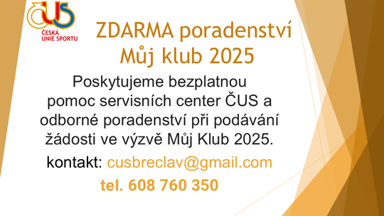 Zdarma poradenství Můj klub 2025